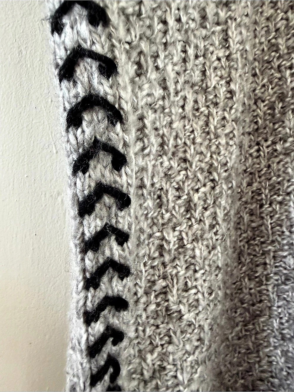 Topshop Knit Fringe Poncho Cape Gray Small - Picture 5 of 6